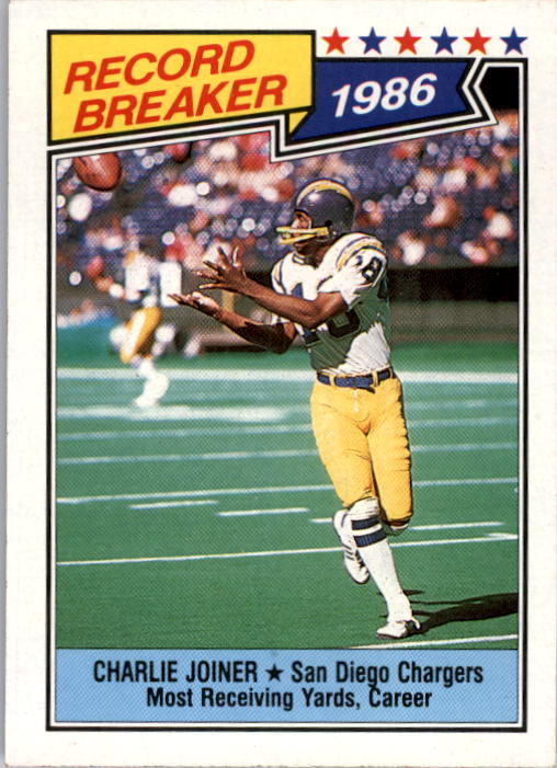 1987 Topps #4 Charlie Joiner RB/Most Receiving/Yards: Career