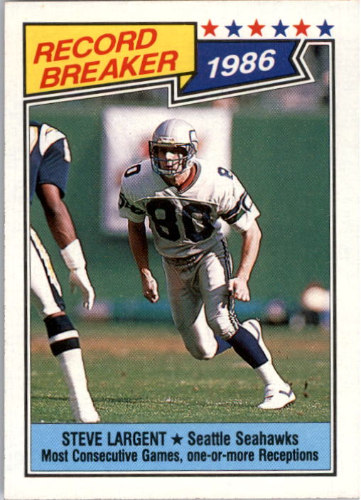 1987 Topps #5 Steve Largent RB/Most Consec. Games/With a Reception