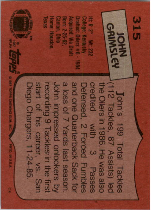 1987 Topps Football Singles - You Choose - Bild 361 von 467