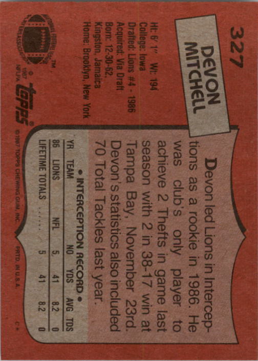 1987 Topps Football Singles - You Choose - Bild 375 von 467