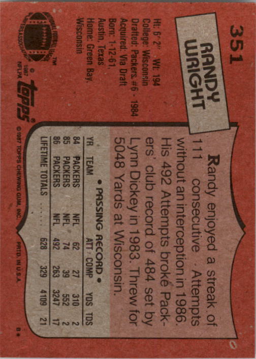 1987 Topps Football Singles - You Choose - Bild 405 von 467