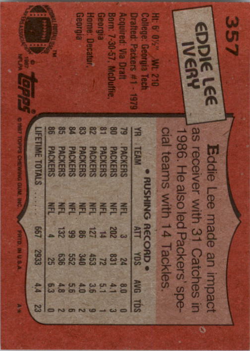 1987 Topps Football Singles - You Choose - Bild 411 von 467