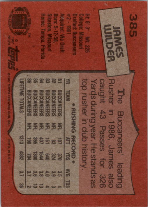 1987 Topps Football Singles - You Choose - Bild 447 von 467