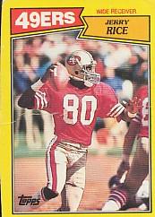 1987 Topps NFL Scoring Leaders Jim Breech & Jerry Rice Card # 218