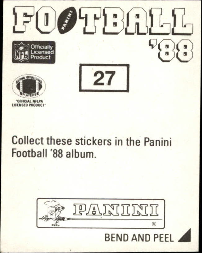 1988 Panini Stickers #27 Tim Krumrie back image