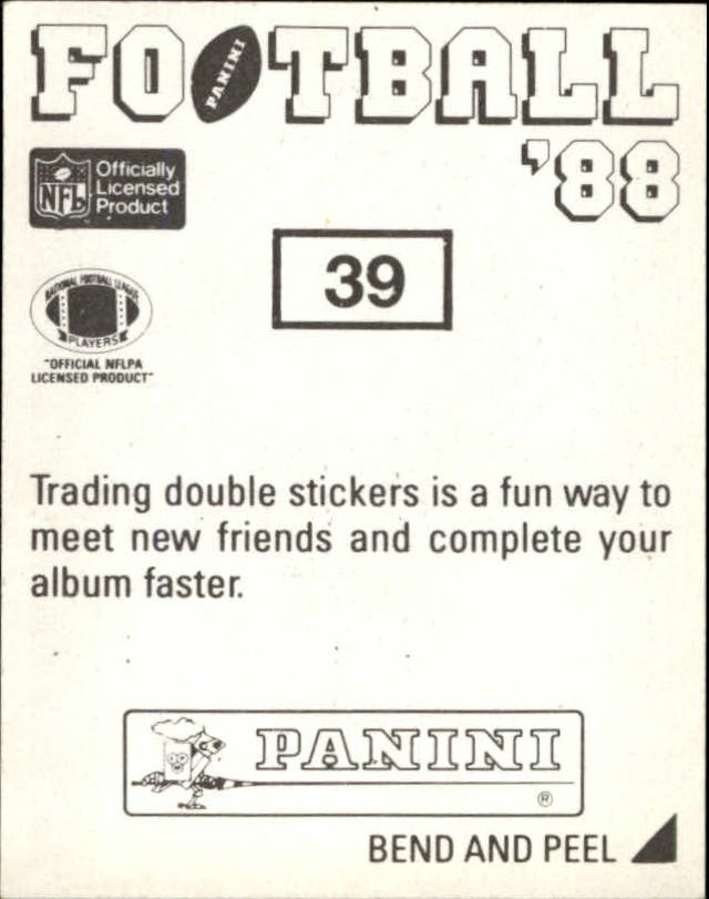 1988 Panini Stickers #39 Kevin Mack back image