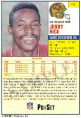 1988 Pro Set Test #2 Jerry Rice back image