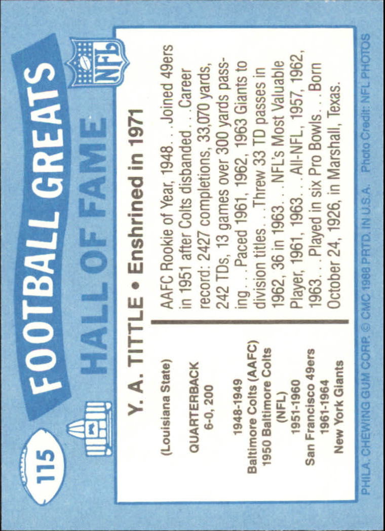 B3493- 1988 Swell Greats Football Card #'s 1-144 -You Pick- 15+ FREE US SHIP - Picture 115 of 149