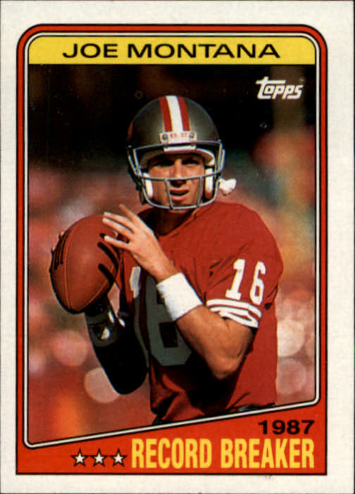 1988 Topps #4 Joe Montana RB/Most Consecutive/Pass Completions