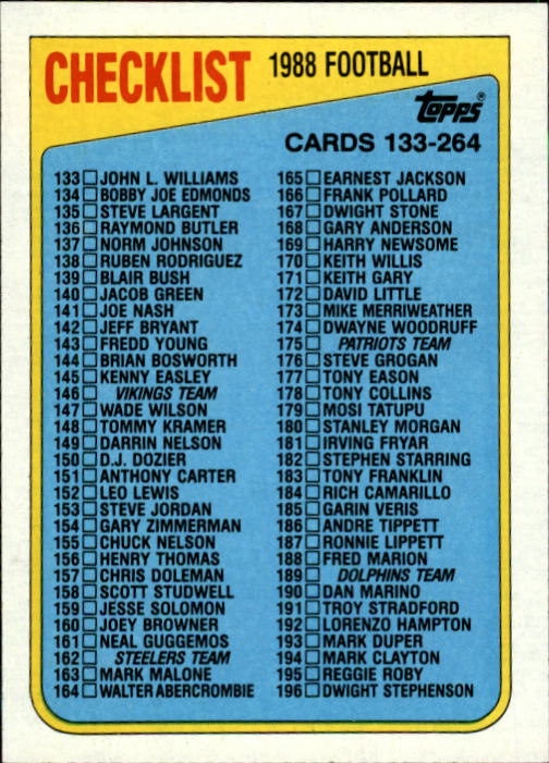 B0627- 1988 Topps Fußball Karten 251-396 + Einsätze -du Pick- 15 + Gratis US - Bild 272 von 307