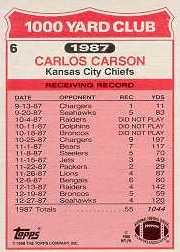1988 Topps Football "1000 Yard Club" Insert Cards - Picture 11 of 55