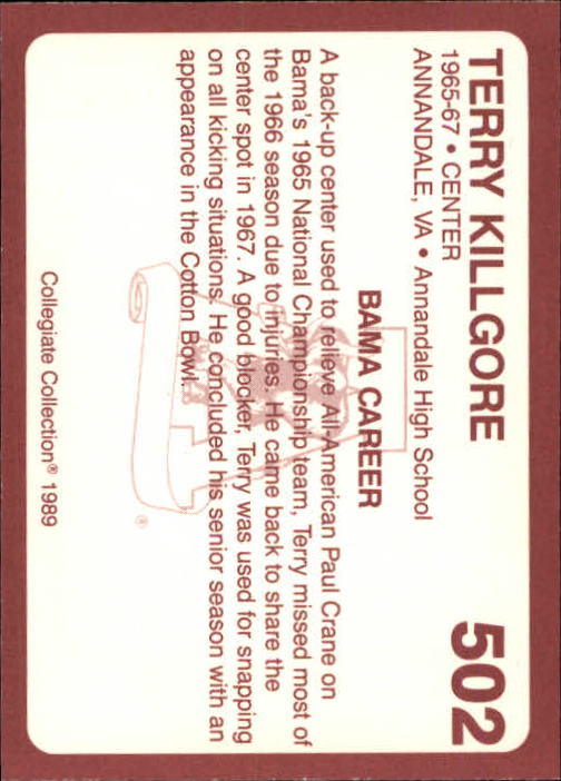 1989 Alabama Coke 580 Collegiate Collection Football "Main Set" Cards #400-#580 - Picture 207 of 363