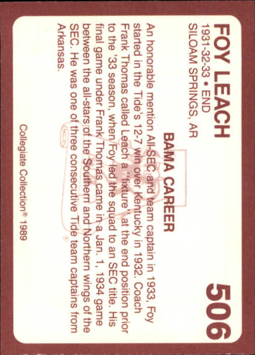 1989 Alabama Coke 580 Collegiate Collection Football "Main Set" Cards #400-#580 - Picture 215 of 363