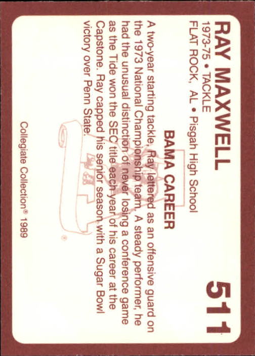 1989 Alabama Coke 580 Collegiate Collection Football "Main Set" Cards #400-#580 - Picture 225 of 363