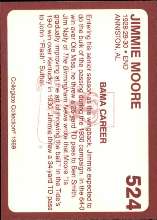 1989 Alabama Coke 580 Collegiate Collection Football "Main Set" Cards #400-#580 - Picture 251 of 363