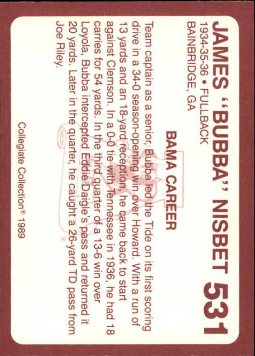 1989 Alabama Coke 580 Collegiate Collection Football "Main Set" Cards #400-#580 - Picture 265 of 363