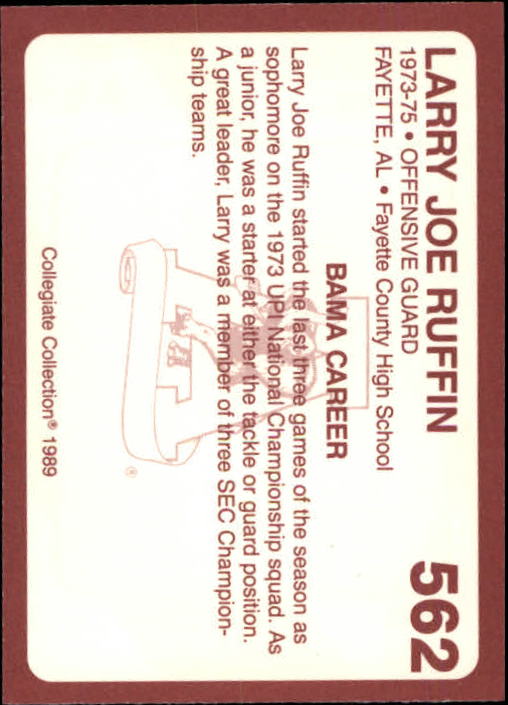 1989 Alabama Coke 580 Collegiate Collection Football "Main Set" Cards #400-#580 - Picture 327 of 363