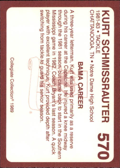 1989 Alabama Coke 580 Collegiate Collection Football "Main Set" Cards #400-#580 - Picture 343 of 363