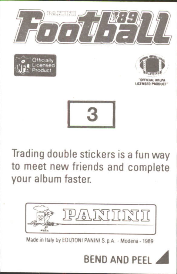 1989 Panini Stickers #3 Floyd Dixon back image