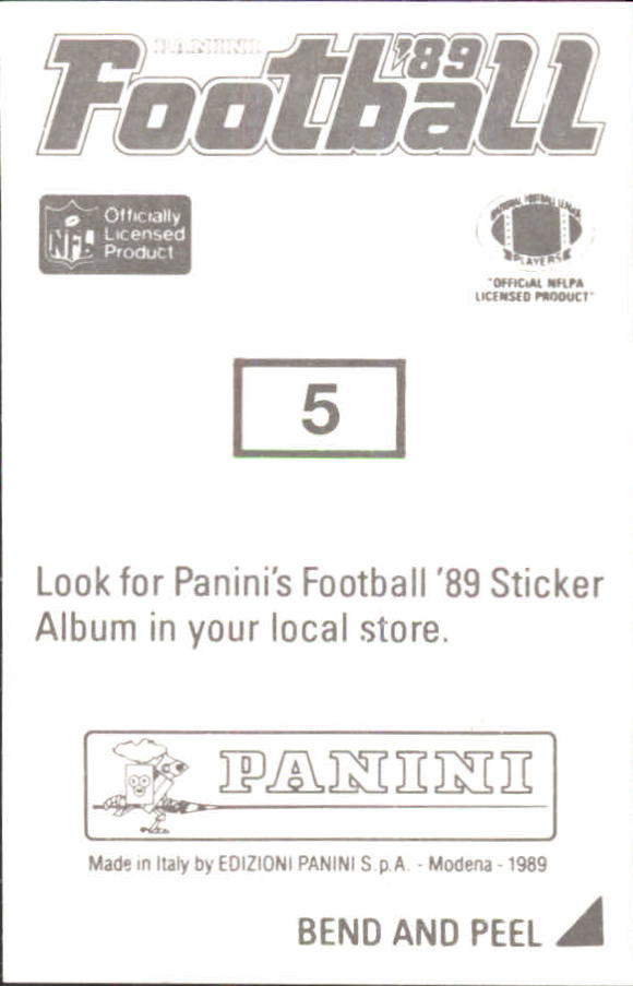 1989 Panini Stickers #5 Bill Fralic back image
