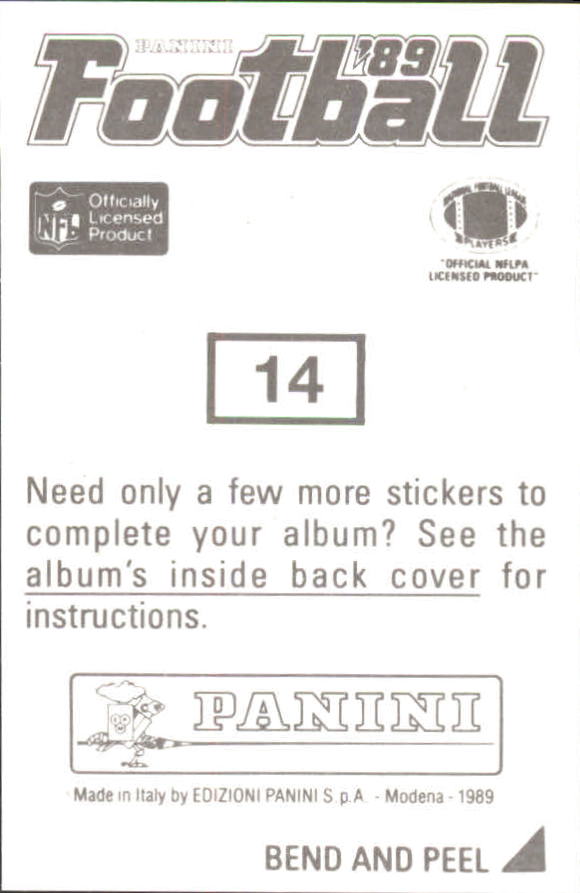 1989 Panini Stickers #14 Bobby Butler back image