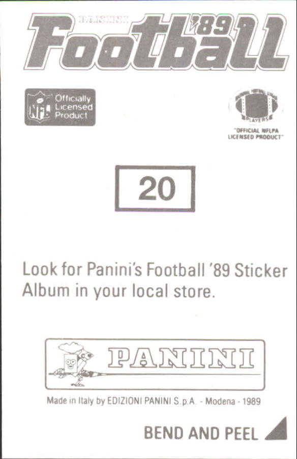 1989 Panini Stickers #20 Steve McMichael back image