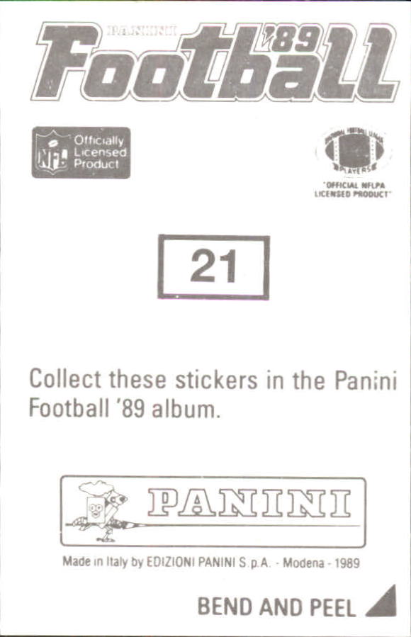 1989 Panini Stickers #21 Jay Hilgenberg back image