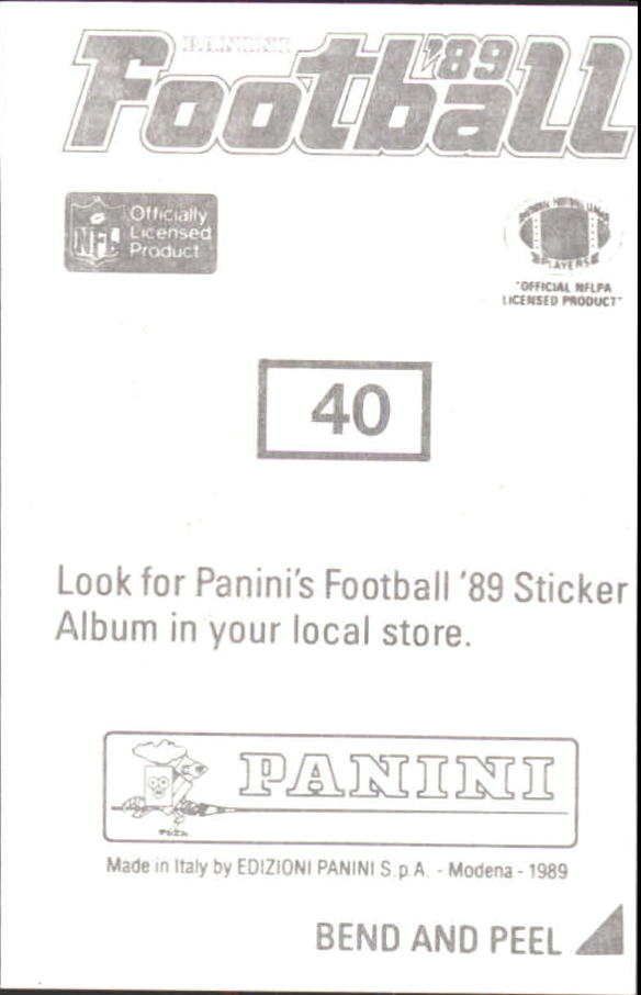 1989 Panini Stickers #39 Danny Noonan back image