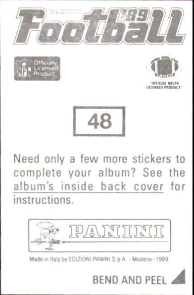 1989 Panini Stickers #48 Michael Cofer back image