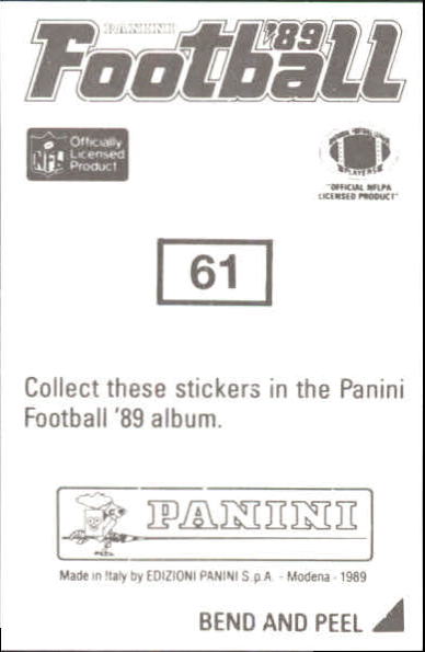 1989 Panini Stickers #61 Mark Murphy back image