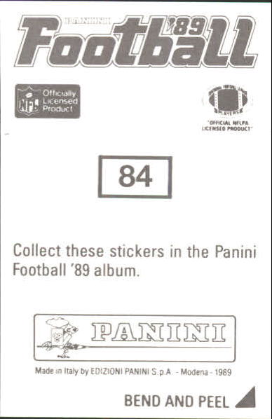 1989 Panini Stickers #84 Greg Bell back image