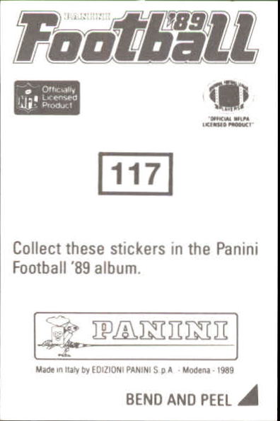1989 Panini Stickers #117 Joe Morris back image