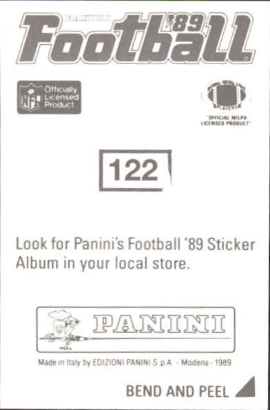 1989 Panini Stickers #122 Terry Kinard back image