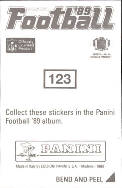 1989 Panini Stickers #123 Carl Banks back image