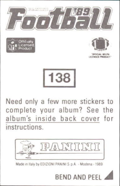 1989 Panini Stickers #138 Keith Byars back image