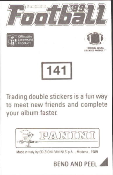 1989 Panini Stickers #141 Reggie White back image