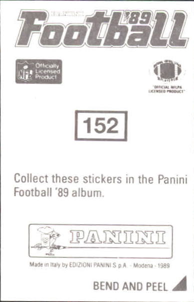 1989 Panini Stickers #152 Stump Mitchell back image