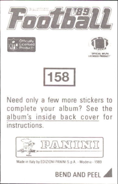 1989 Panini Stickers #158 Harris Barton back image