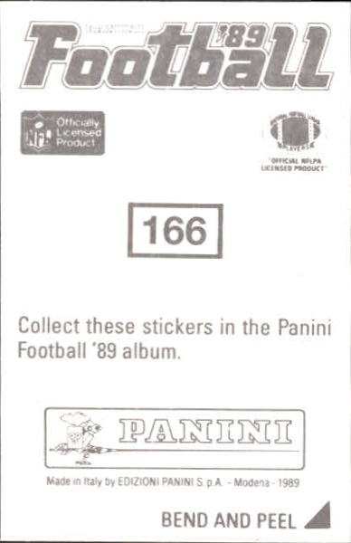 1989 Panini Stickers #166 Ronnie Lott back image