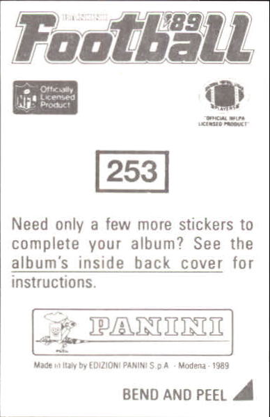 B2010- 1989 Panini Stickers Football Cards 251-417 -You Pick- 15+ FREE US SHIP - Picture 7 of 331