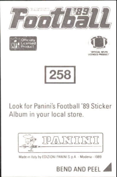 B2010- 1989 Panini Stickers Football Cards 251-417 -You Pick- 15+ FREE US SHIP - Picture 17 of 331