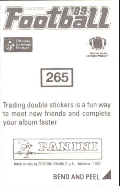 1989 Panini Stickers #265 Denver Broncos/Logo FOIL back image
