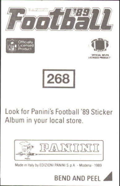 1989 Panini Stickers #268 Tony Dorsett back image