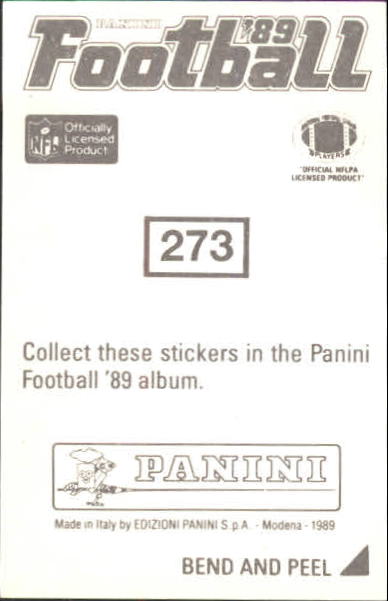 B2010- 1989 Panini Stickers Football Cards 251-417 -You Pick- 15+ FREE US SHIP - Picture 47 of 331