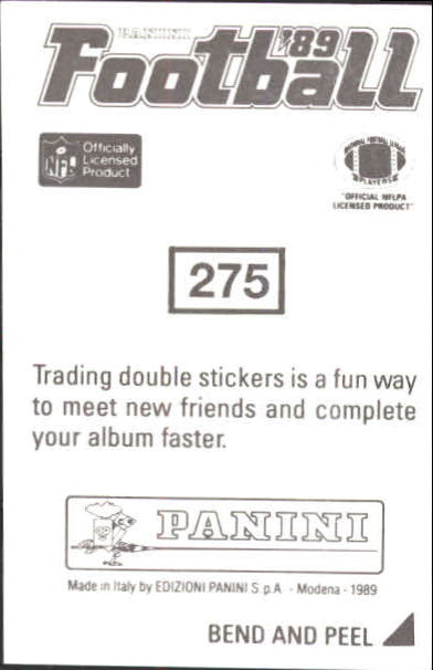 B2010- 1989 Panini Stickers Football Cards 251-417 -You Pick- 15+ FREE US SHIP - Picture 51 of 331