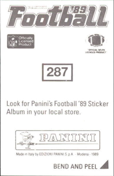 B2010- 1989 Panini Stickers Football Cards 251-417 -You Pick- 15+ FREE US SHIP - Picture 75 of 331