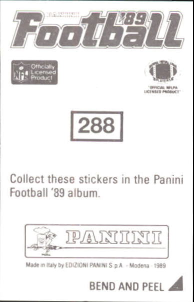 B2010- 1989 Panini Stickers Football Cards 251-417 -You Pick- 15+ FREE US SHIP - Picture 77 of 331