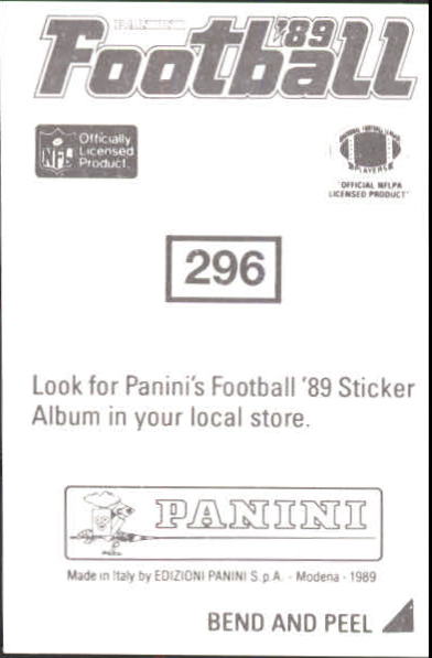B2010- 1989 Panini Stickers Football Cards 251-417 -You Pick- 15+ FREE US SHIP - Picture 93 of 331