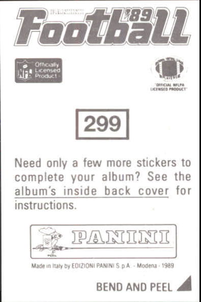 B2010- 1989 Panini Stickers Football Cards 251-417 -You Pick- 15+ FREE US SHIP - Picture 99 of 331