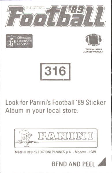 B2010- 1989 Panini Stickers Football Cards 251-417 -You Pick- 15+ FREE US SHIP - Picture 132 of 331